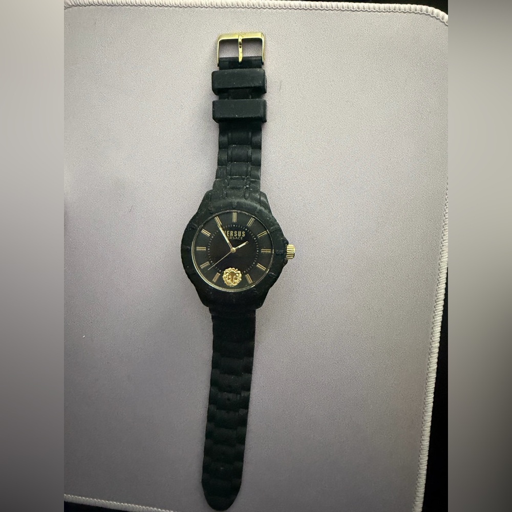 MOVING SALE!!$60!!Versace Versus Black Watch with Gold Details